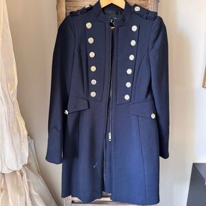 Zara Navy Military Style Coat
